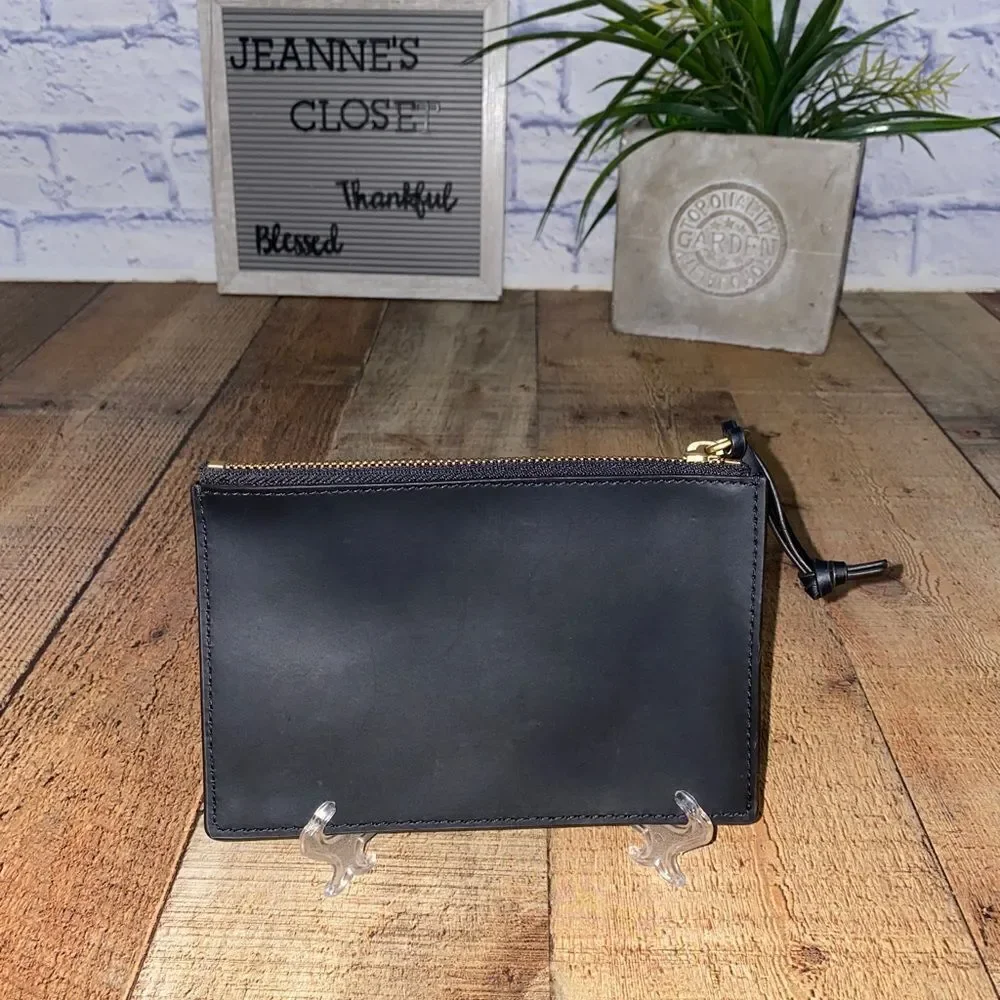 Fossil Black Zip Pouch with tab pull